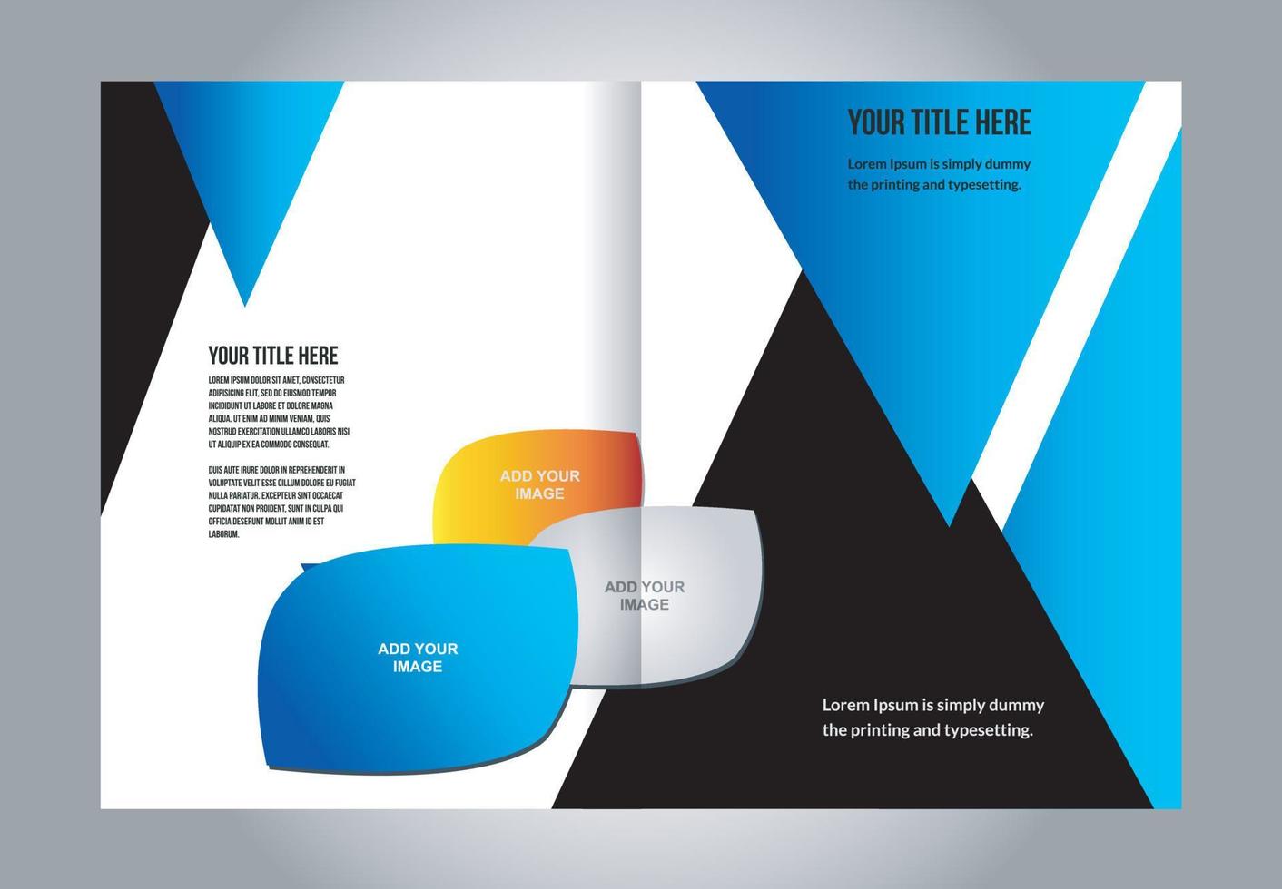 Vector brochure, flyer, magazine cover poster template. Two Pages