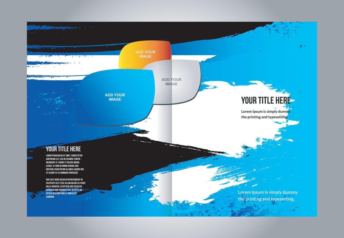 Vector brochure, flyer, magazine cover poster template. Two Pages