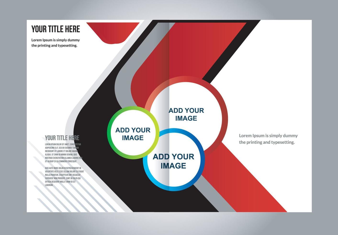 Vector empty bifold brochure print template design