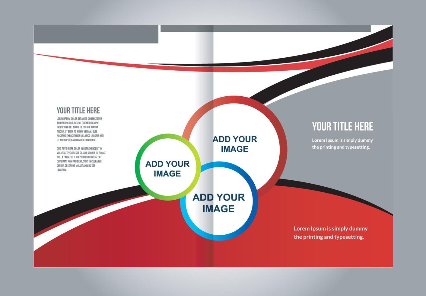 Vector empty bifold brochure print template design