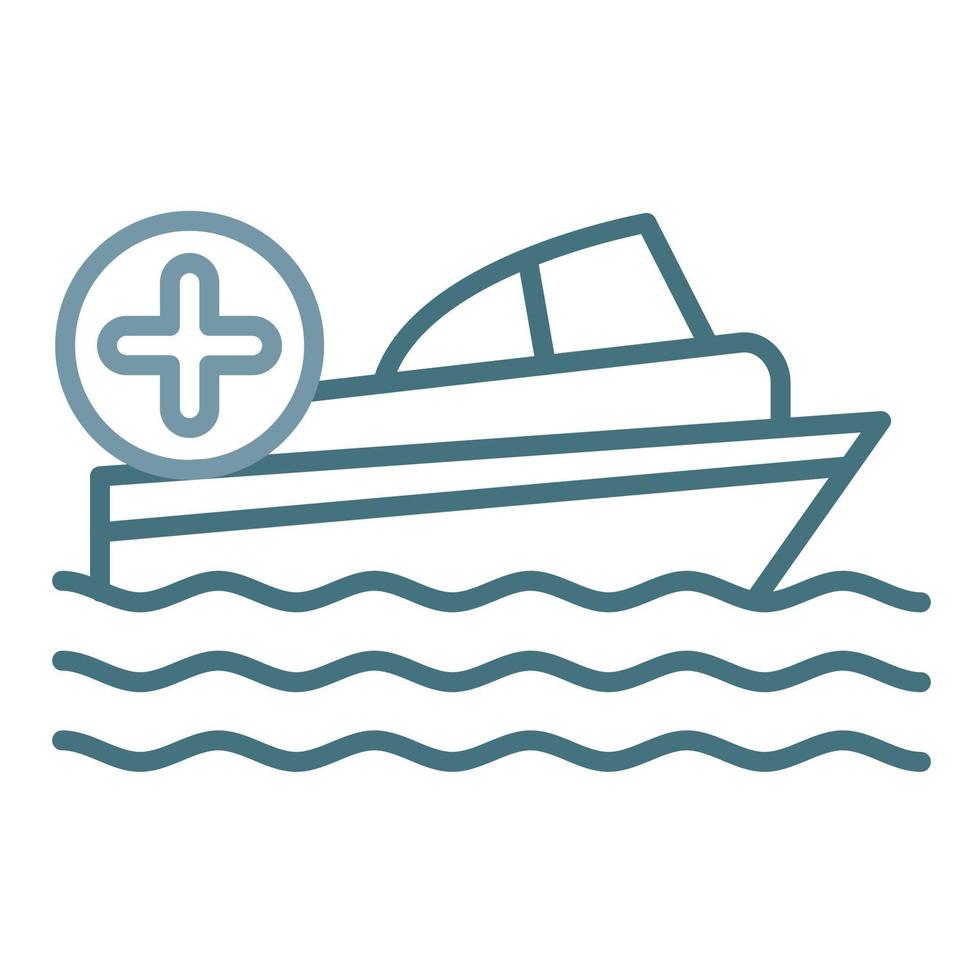 Water Ambulance Line Two Color Icon vector