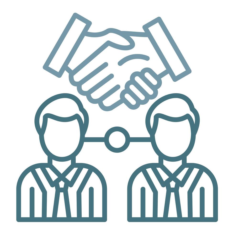 Teamwork Line Two Color Icon vector