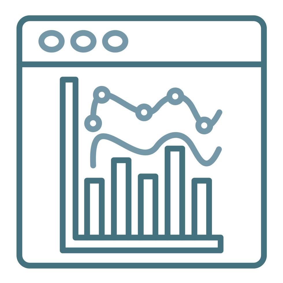 Statistical Graph Line Two Color Icon vector