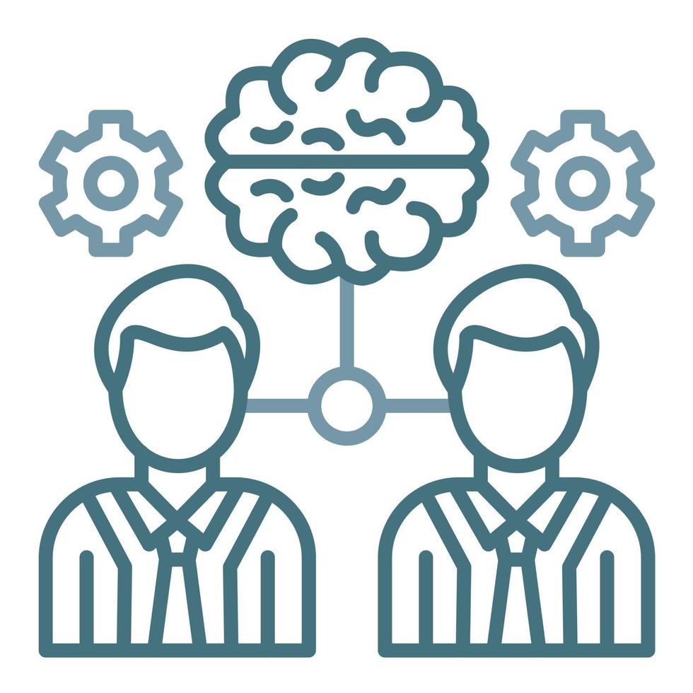 Brainstorming Line Two Color Icon vector