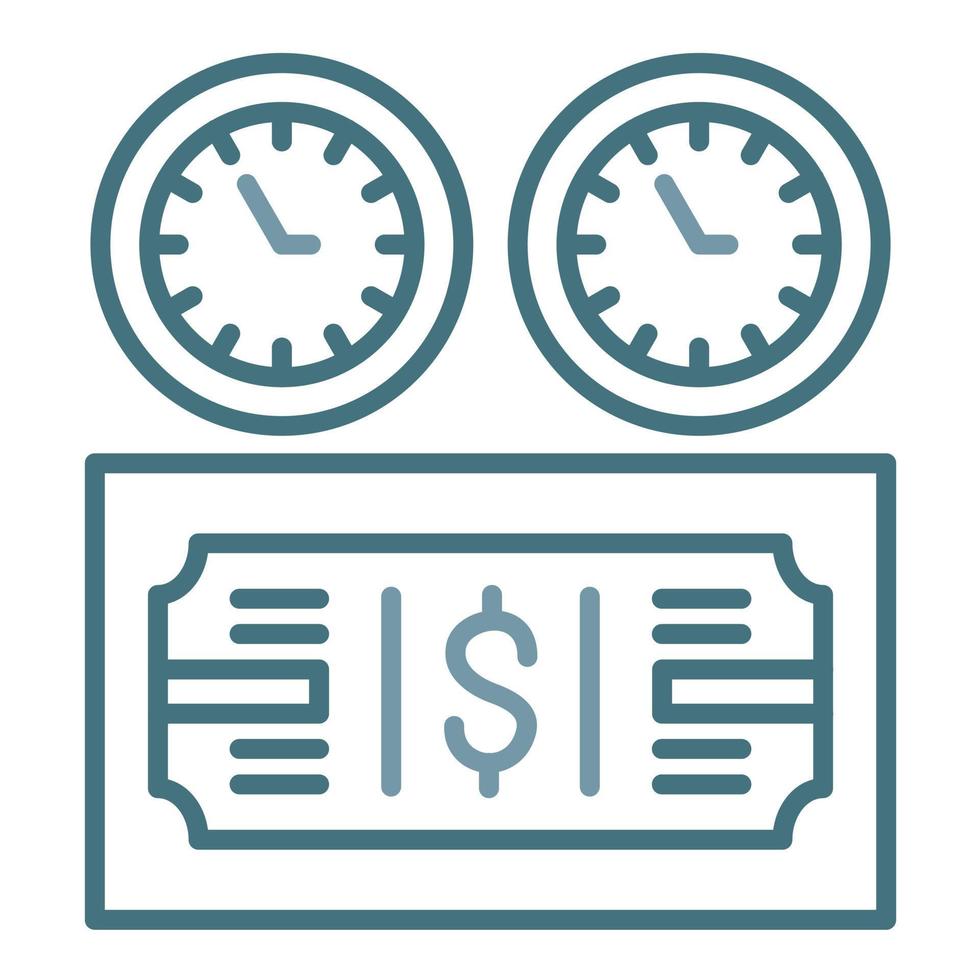 Time Based Payment Line Two Color Icon vector