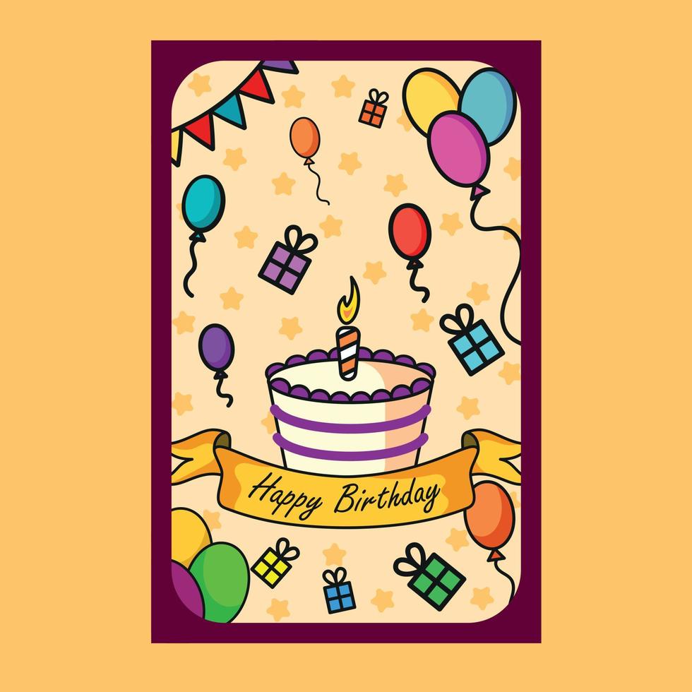 birthday celebration card in vector