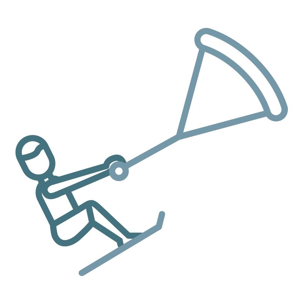 Kiteboarding Line Two Color Icon vector