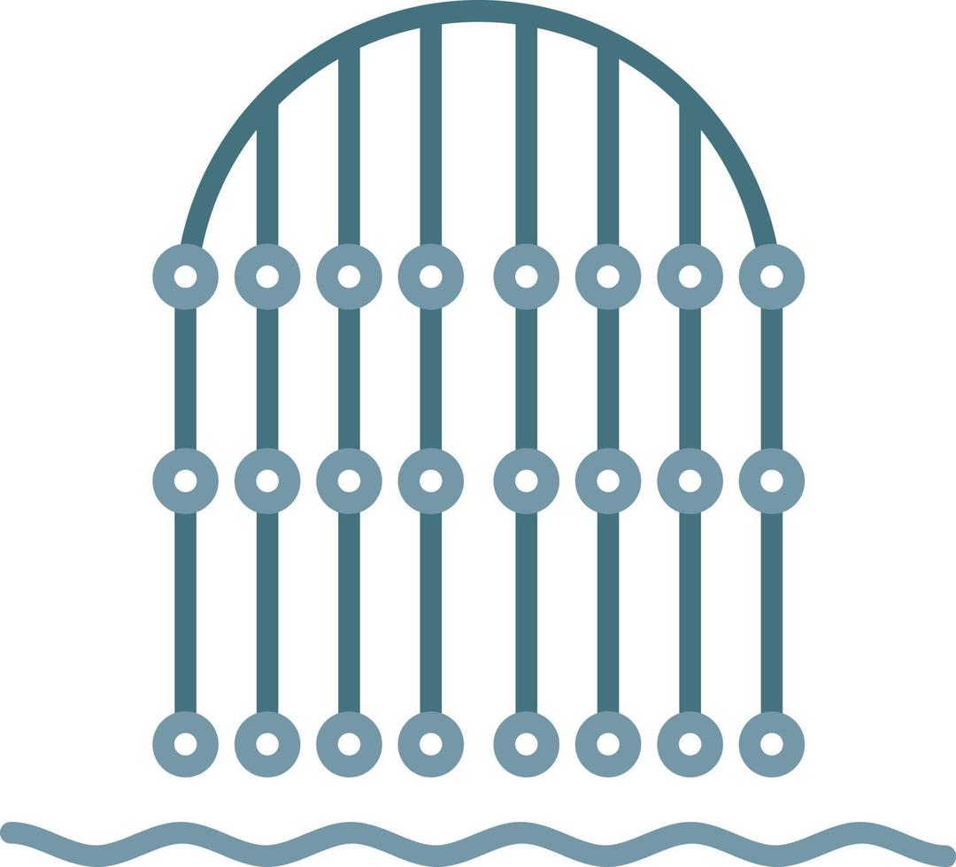 Cast Net Line Two Color Icon vector
