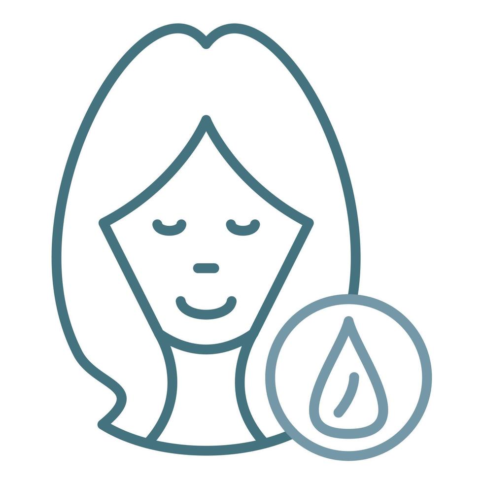 Oily Skin Line Two Color Icon vector