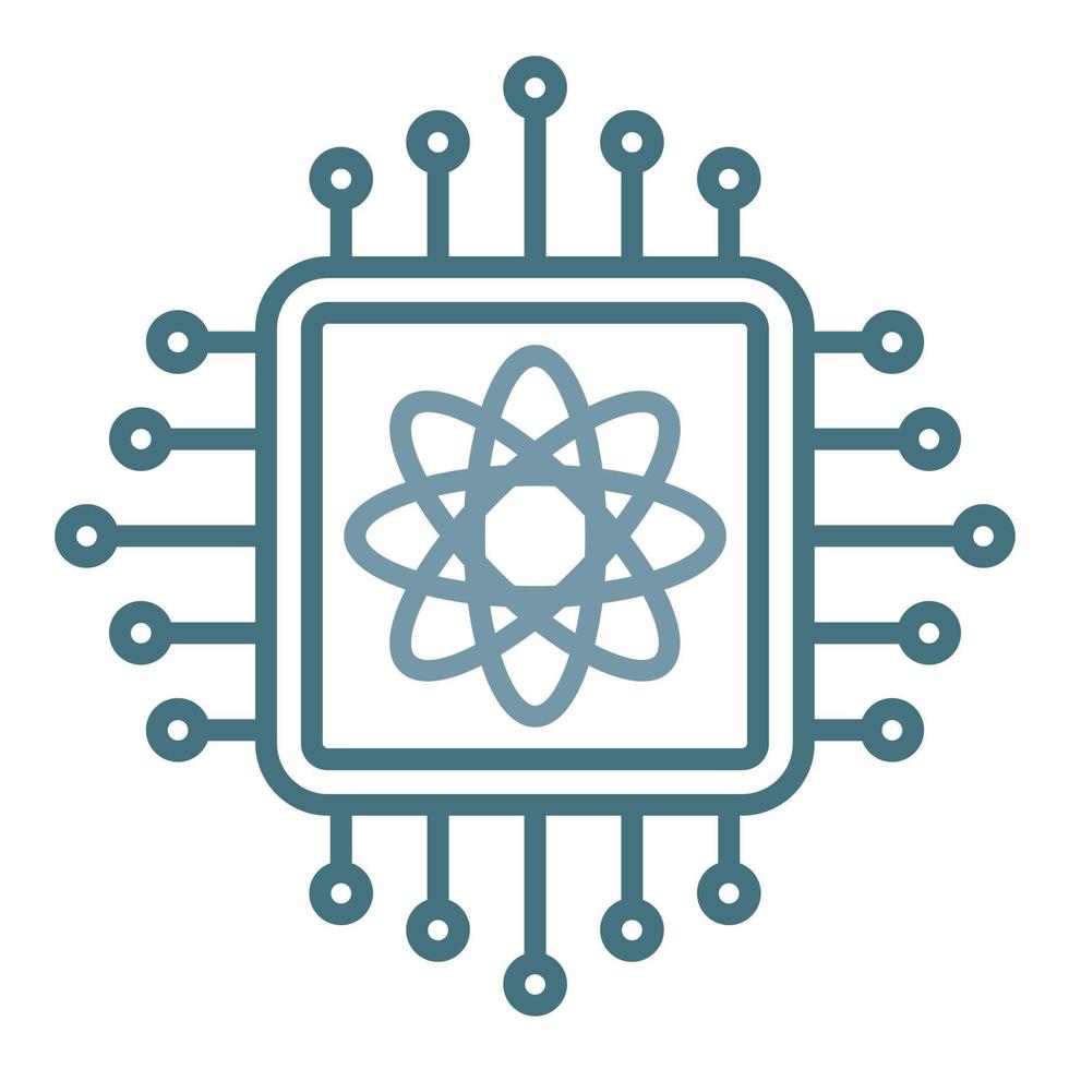 Quantum Technology Line Two Color Icon vector