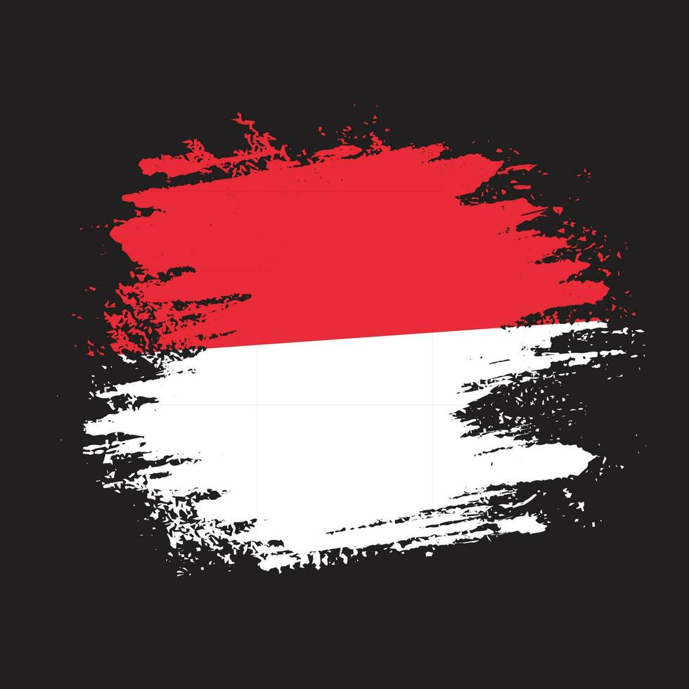 Professional distressed grunge texture Indonesia flag vector