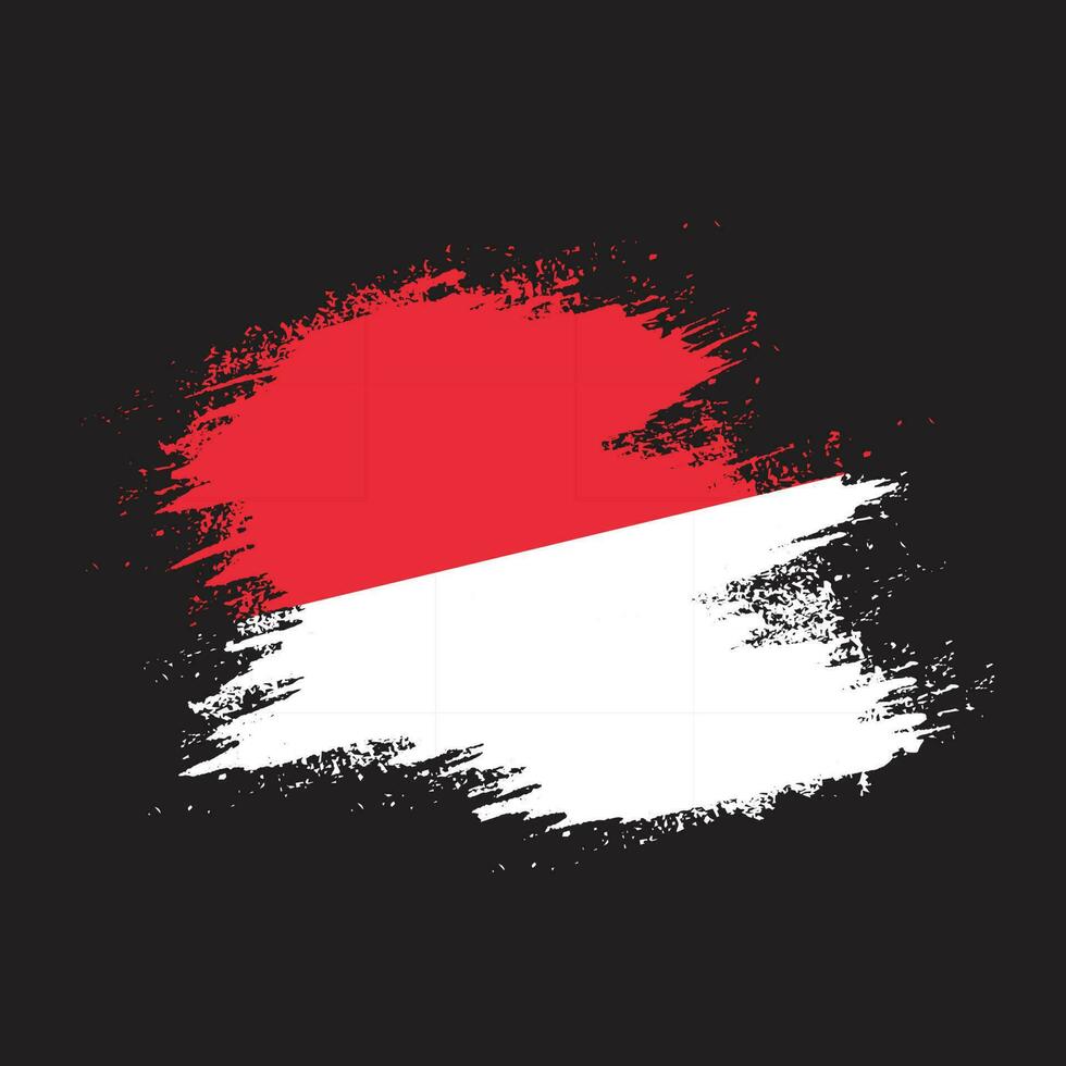 Modern brush stroke Indonesia flag vector