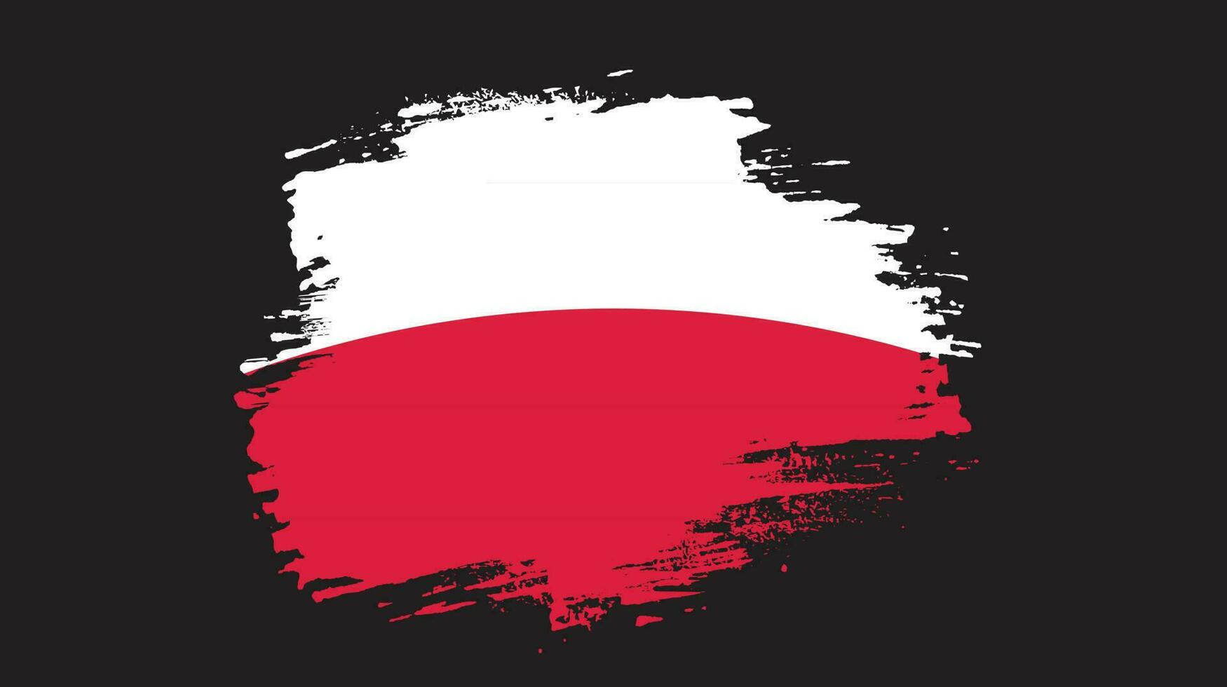 vector de diseño de bandera de textura grunge de polonia abstracto
