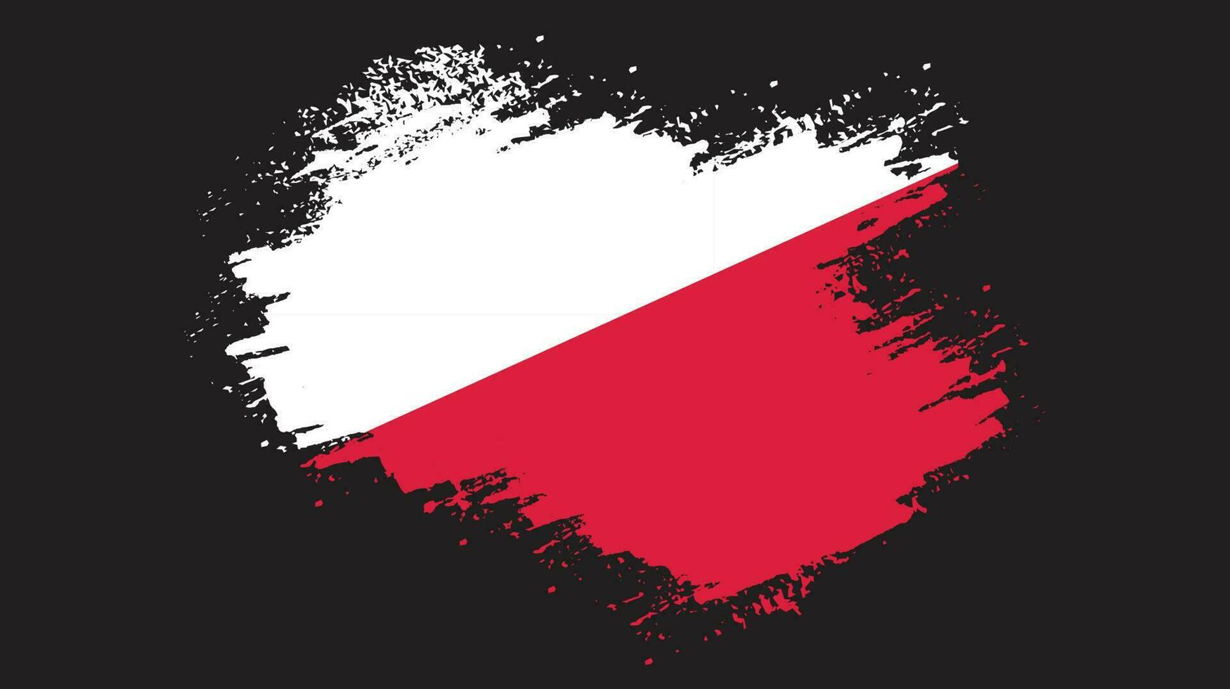 Hand drawn grunge brush stroke Poland flag vector