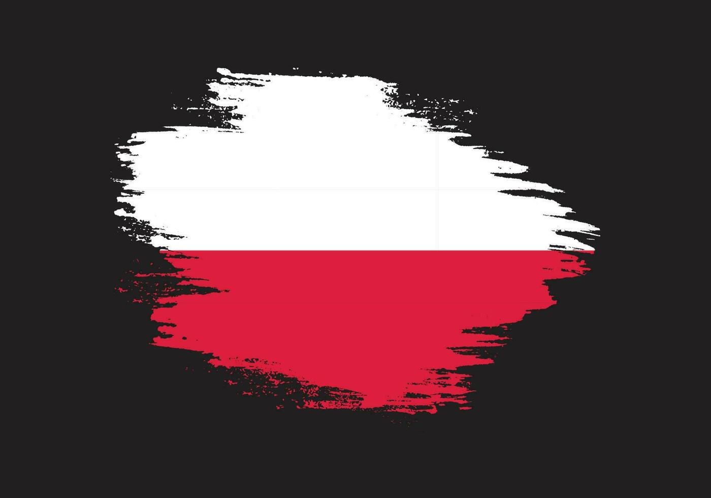 Paint brush stroke shape Poland flag vector