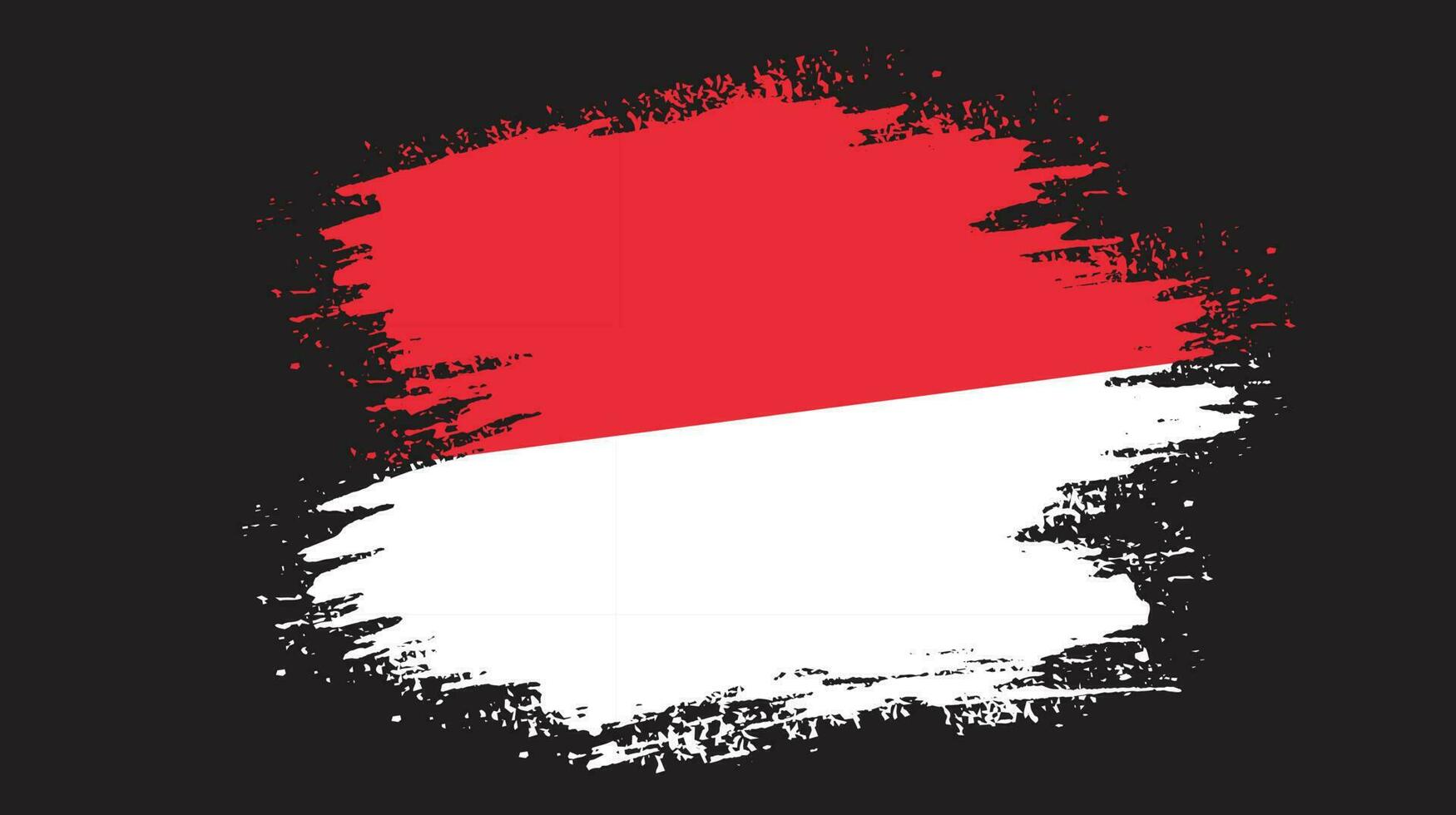 Paint brush stroke Indonesia flag vector for free download