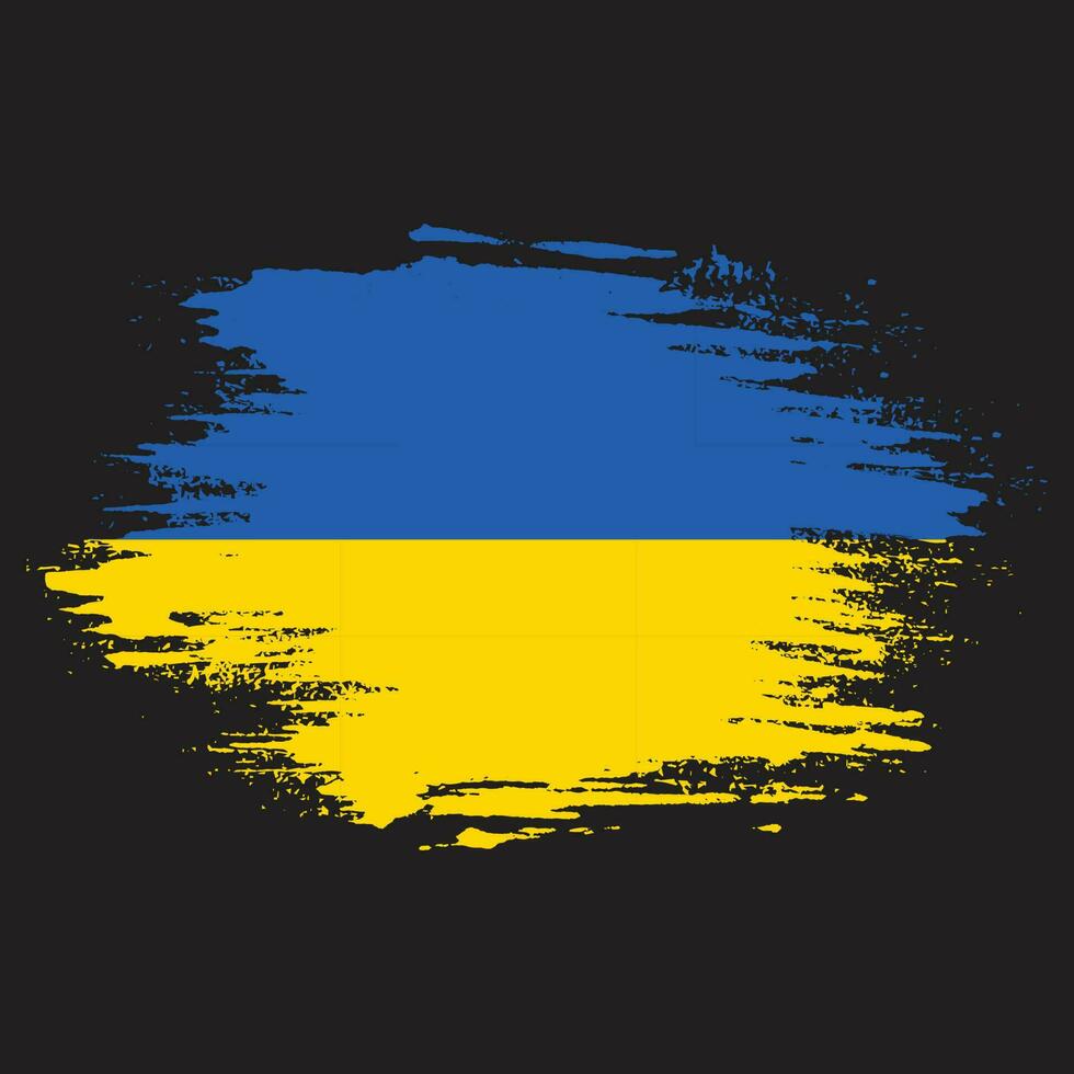 Brush effect Ukraine grunge texture flag vector