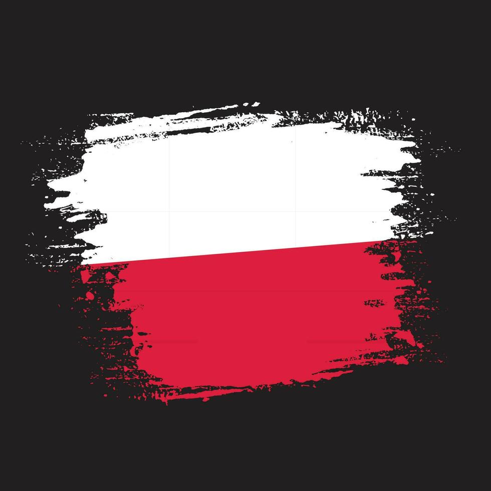 Grunge effect Poland flag design vector