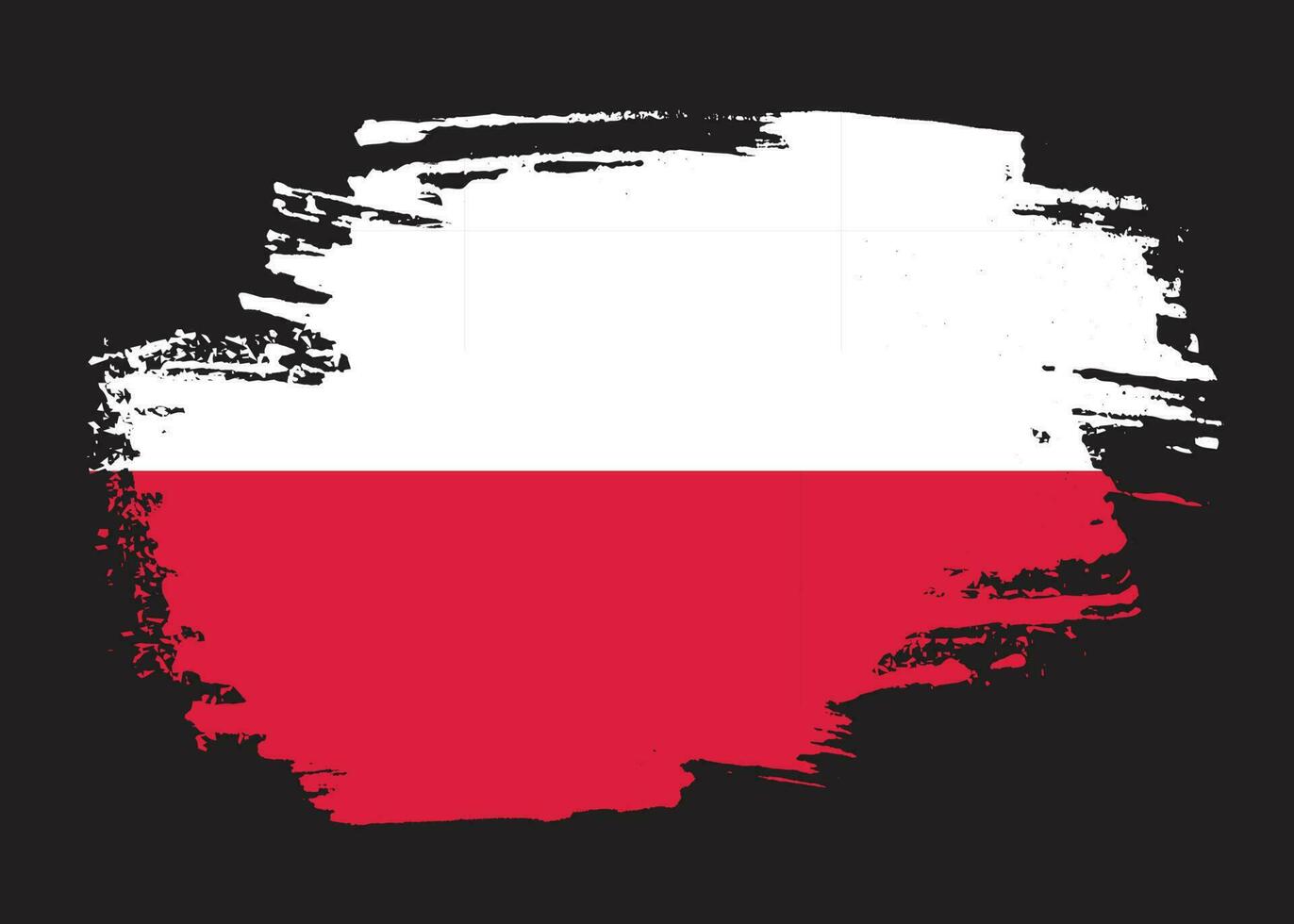 vector de bandera de polonia de trazo de pincel