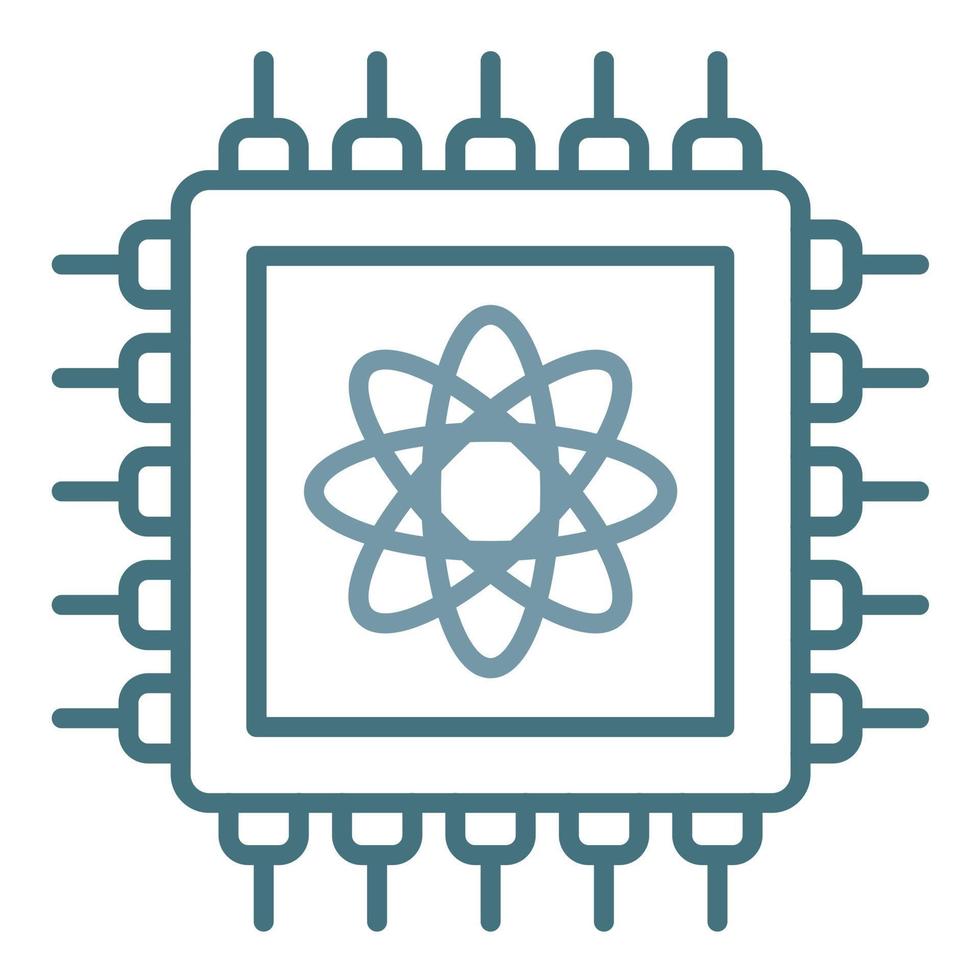 Quantum Computer Line Two Color Icon vector