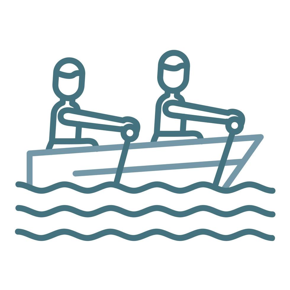 Rowing Line Two Color Icon vector