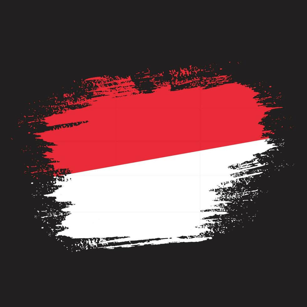 Faded Indonesia grunge texture flag vector