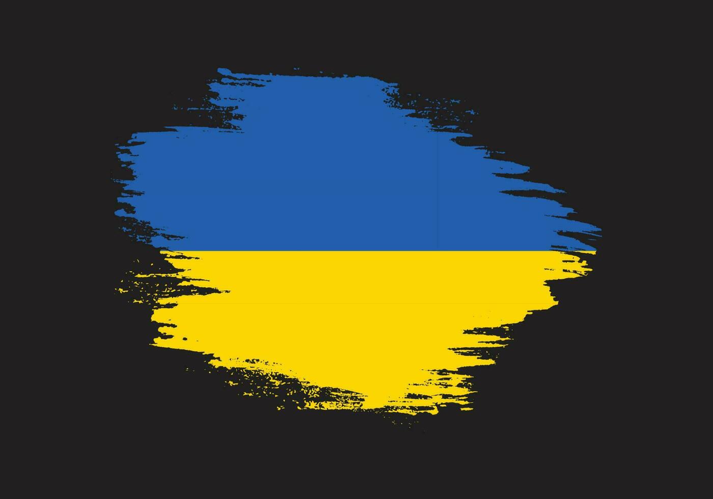 Ukraine paintbrush frame flag vector