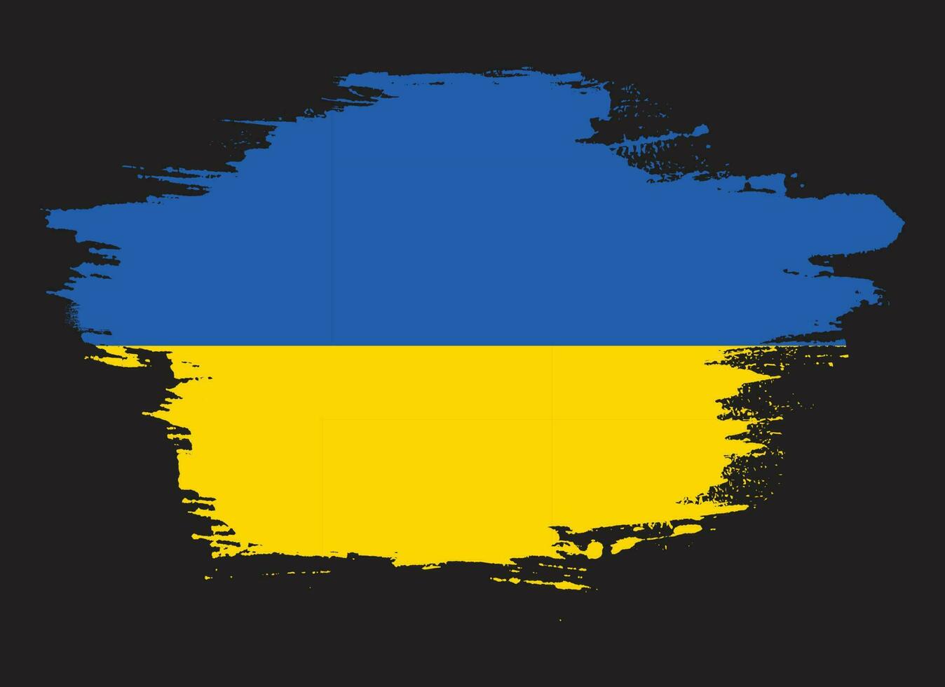 Stripe brush stroke Ukraine flag vector