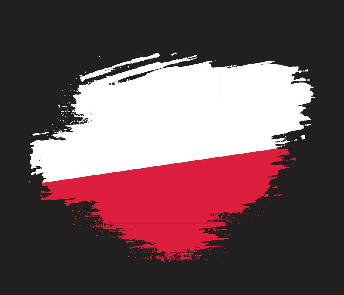 Hand paint Poland grunge flag vector