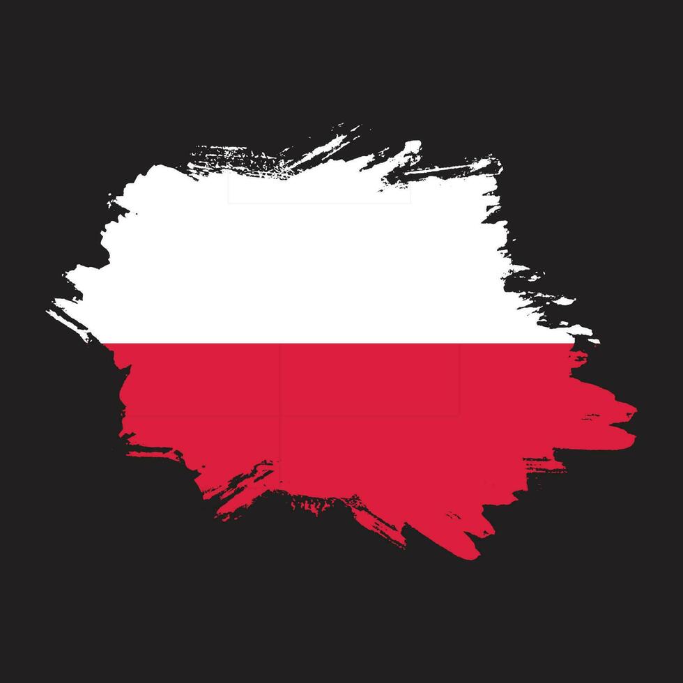 vector de diseño de bandera de polonia grungy splash