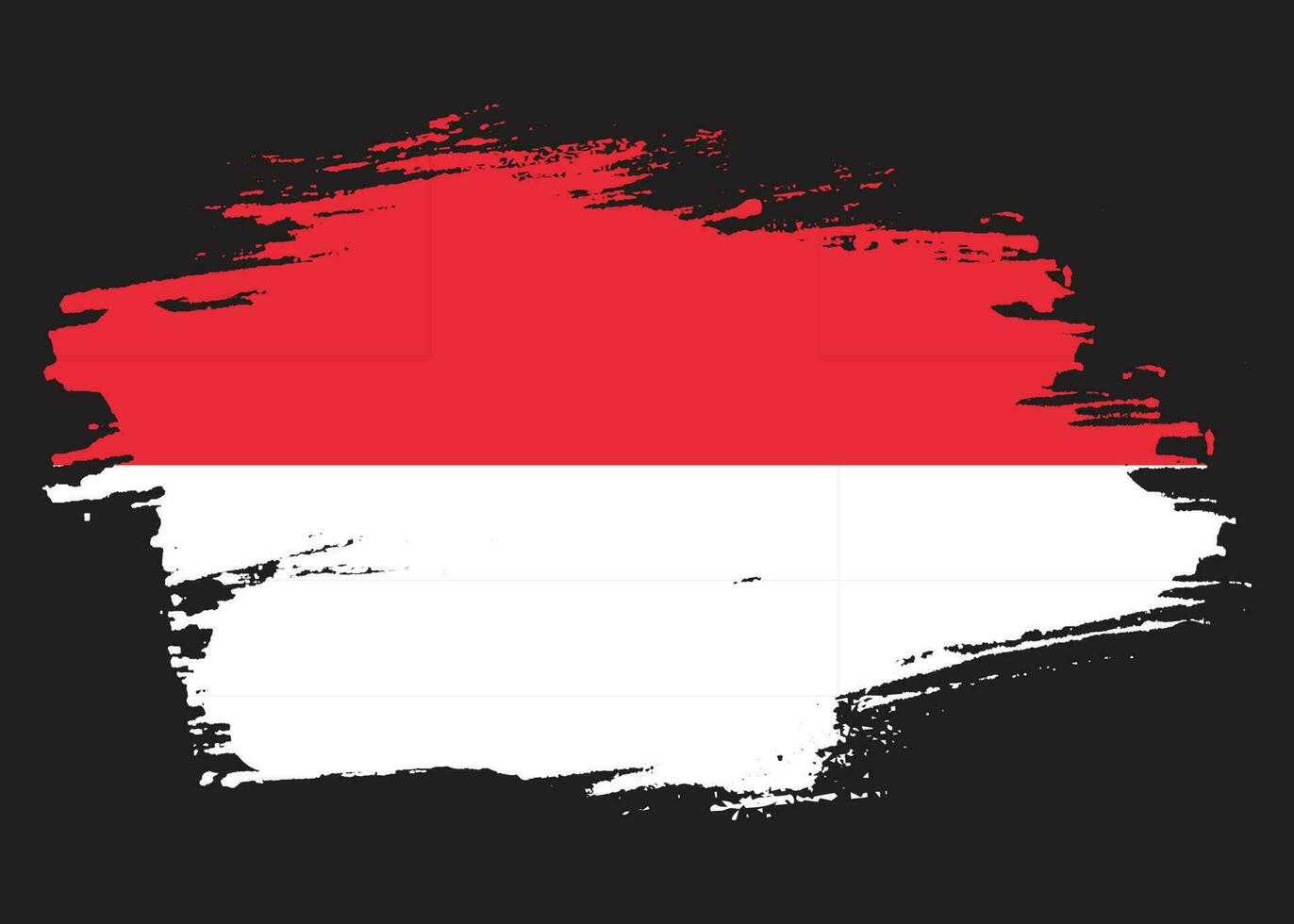 Stripe brush stroke Indonesia flag vector