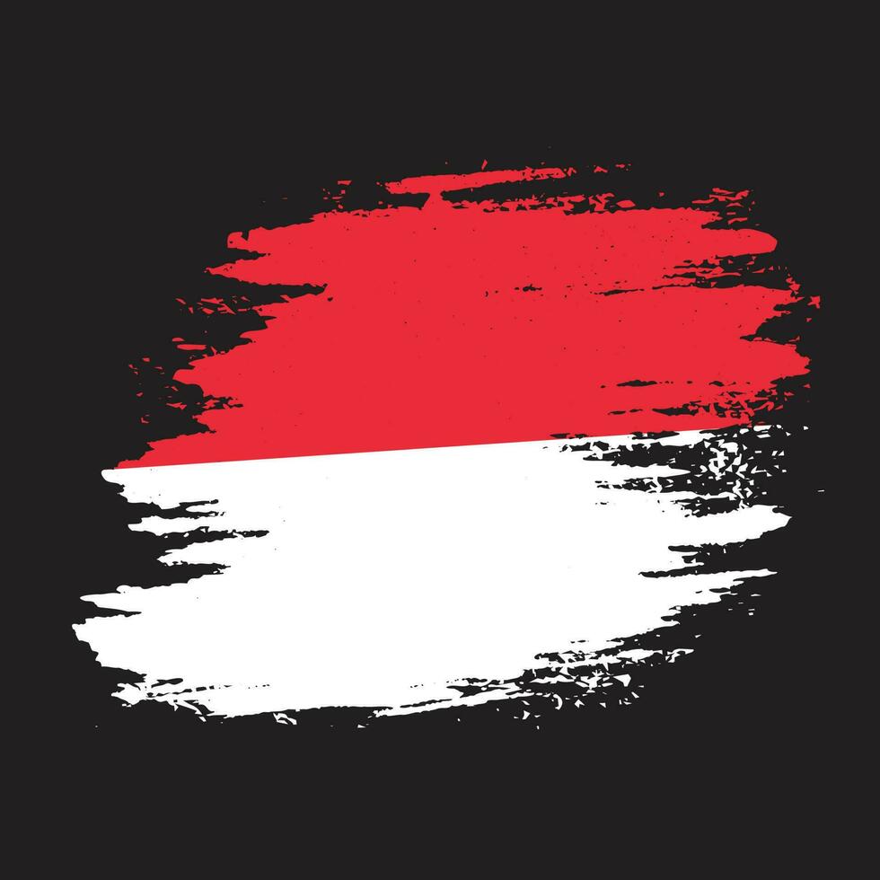 Paint brush stroke Indonesia flag vector for free download