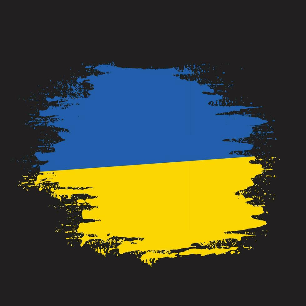 Colorful hand paint Ukraine grunge flag vector
