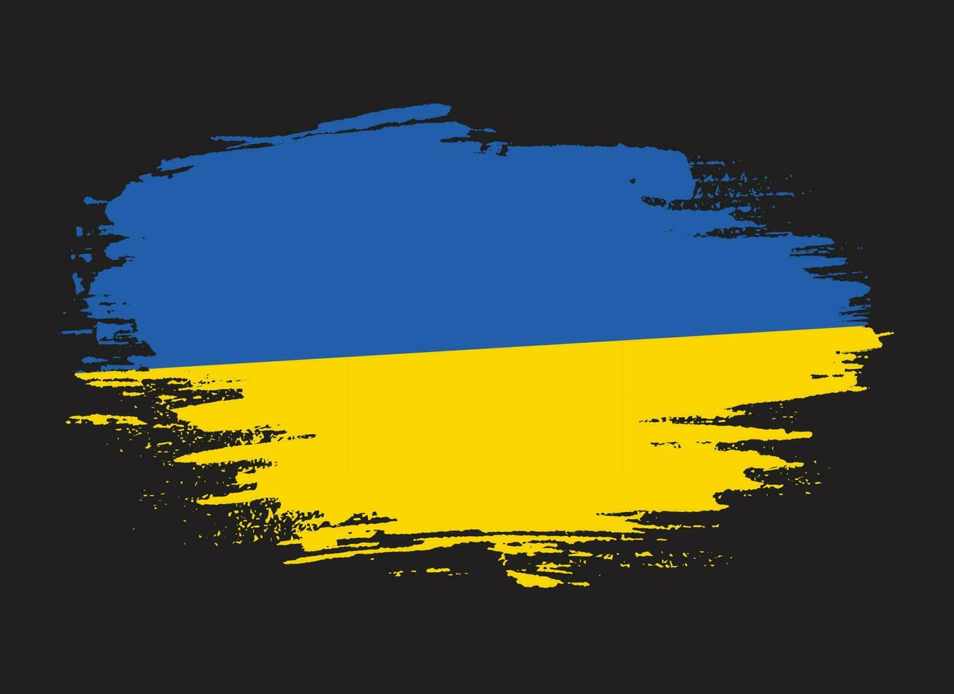 Free brush vector frame Ukraine flag