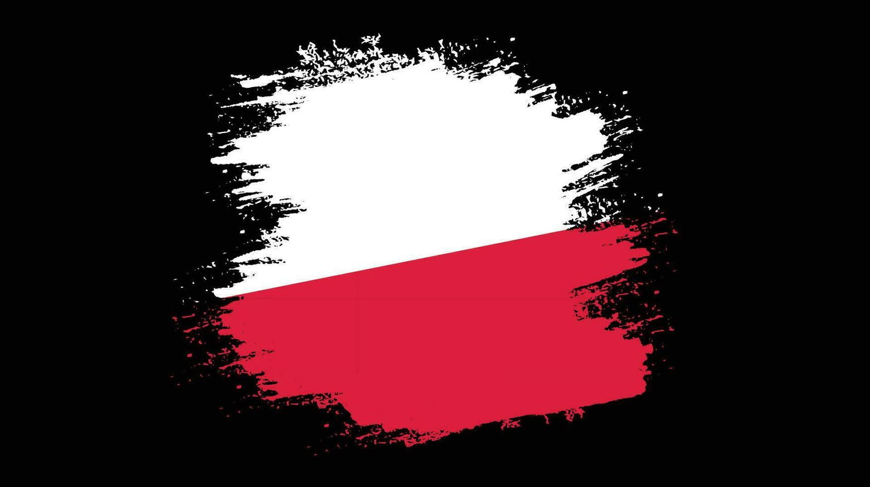 Hand paint Poland grunge flag vector