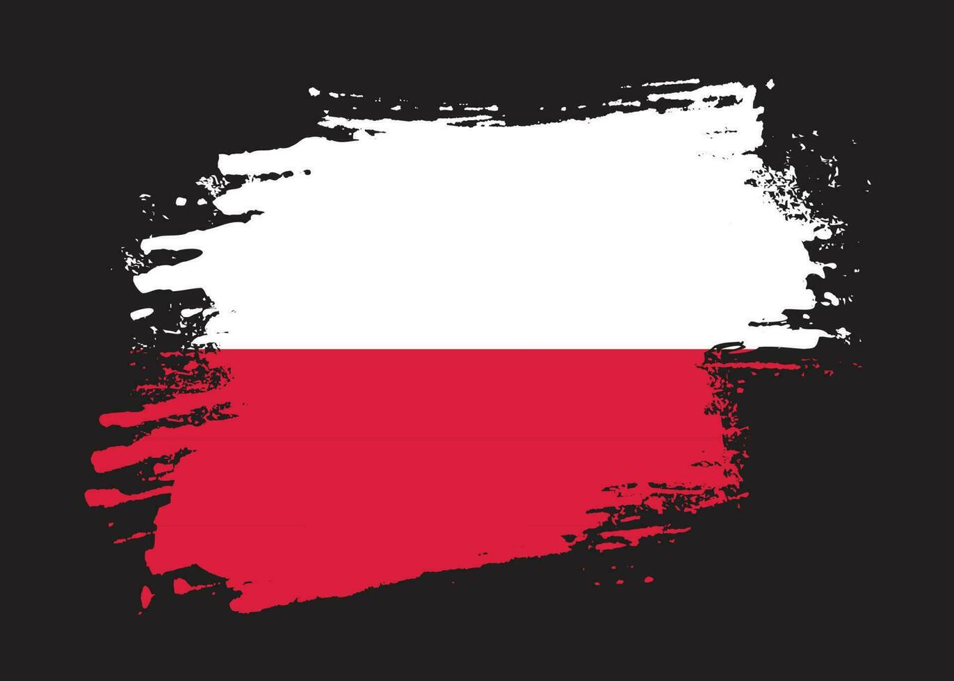 New splash grunge texture Poland flag vector