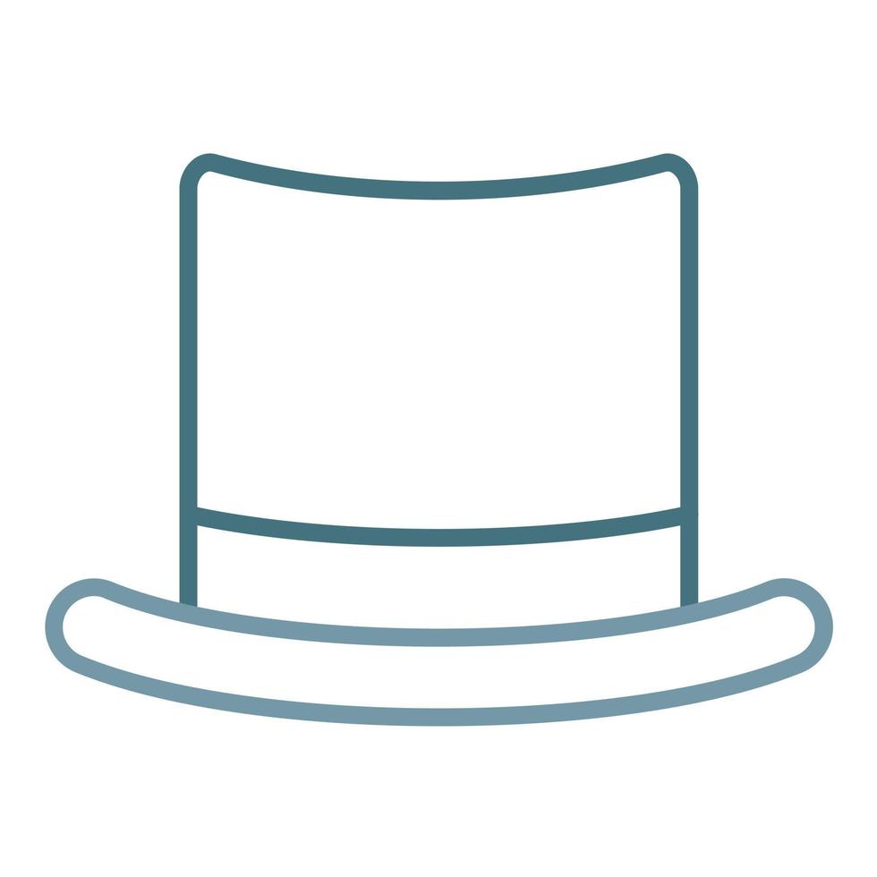 Top Hat Line Two Color Icon vector