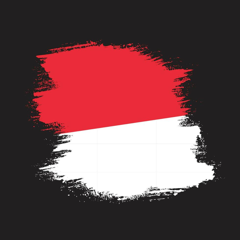 New creative grunge texture Indonesia flag vector