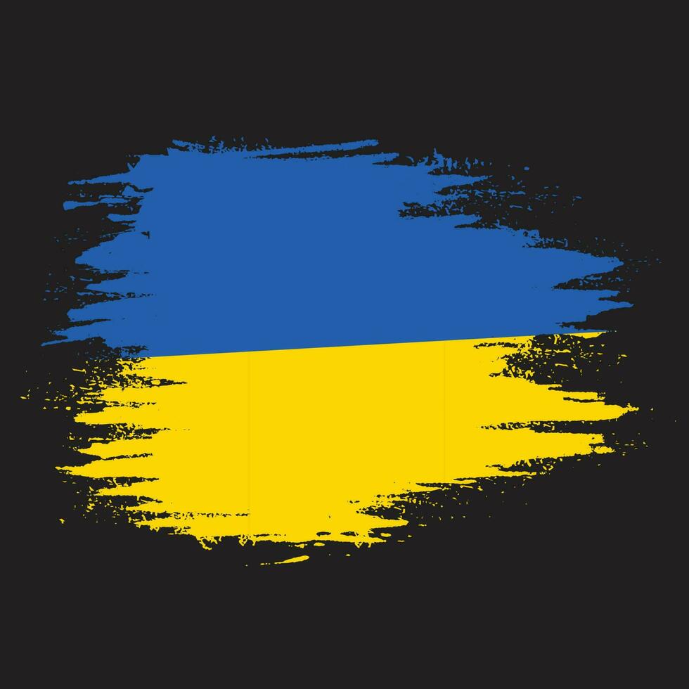 Faded grunge texture Ukraine professional flag design vector