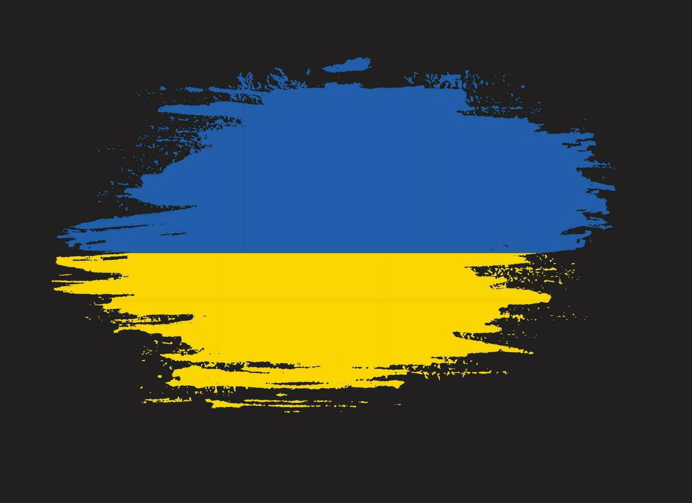 Free brush vector frame Ukraine flag