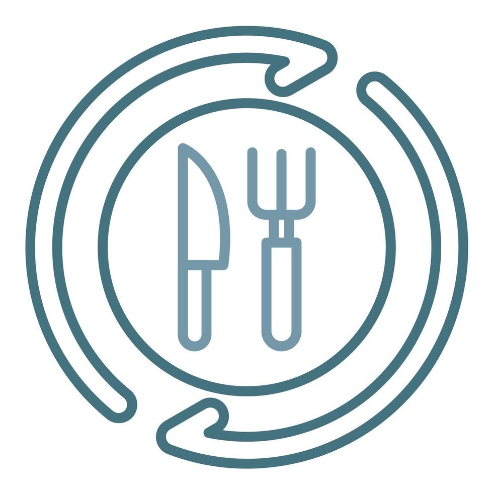Reusable Silverware Line Two Color Icon vector