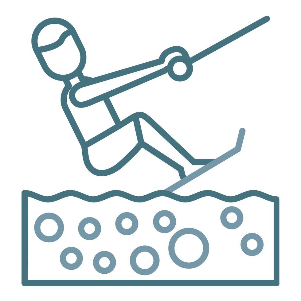 Waterskiing Line Two Color Icon vector