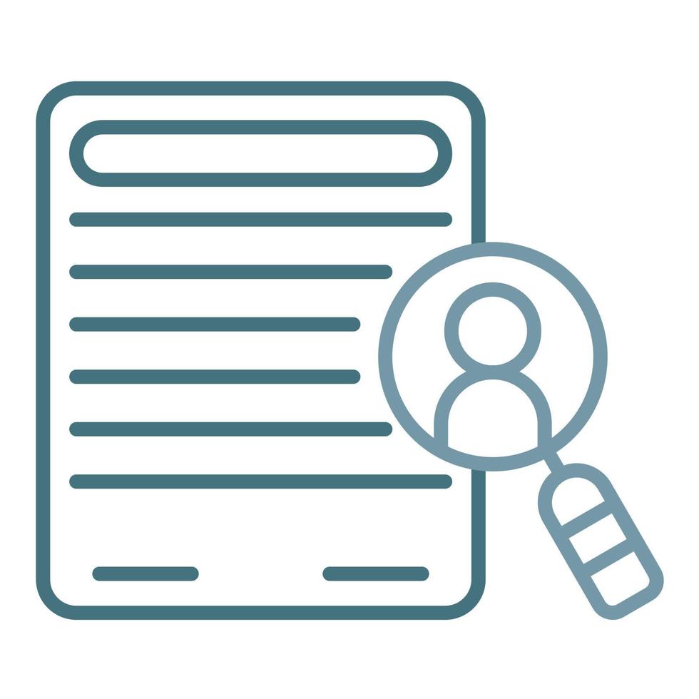 Employee Search Line Two Color Icon vector