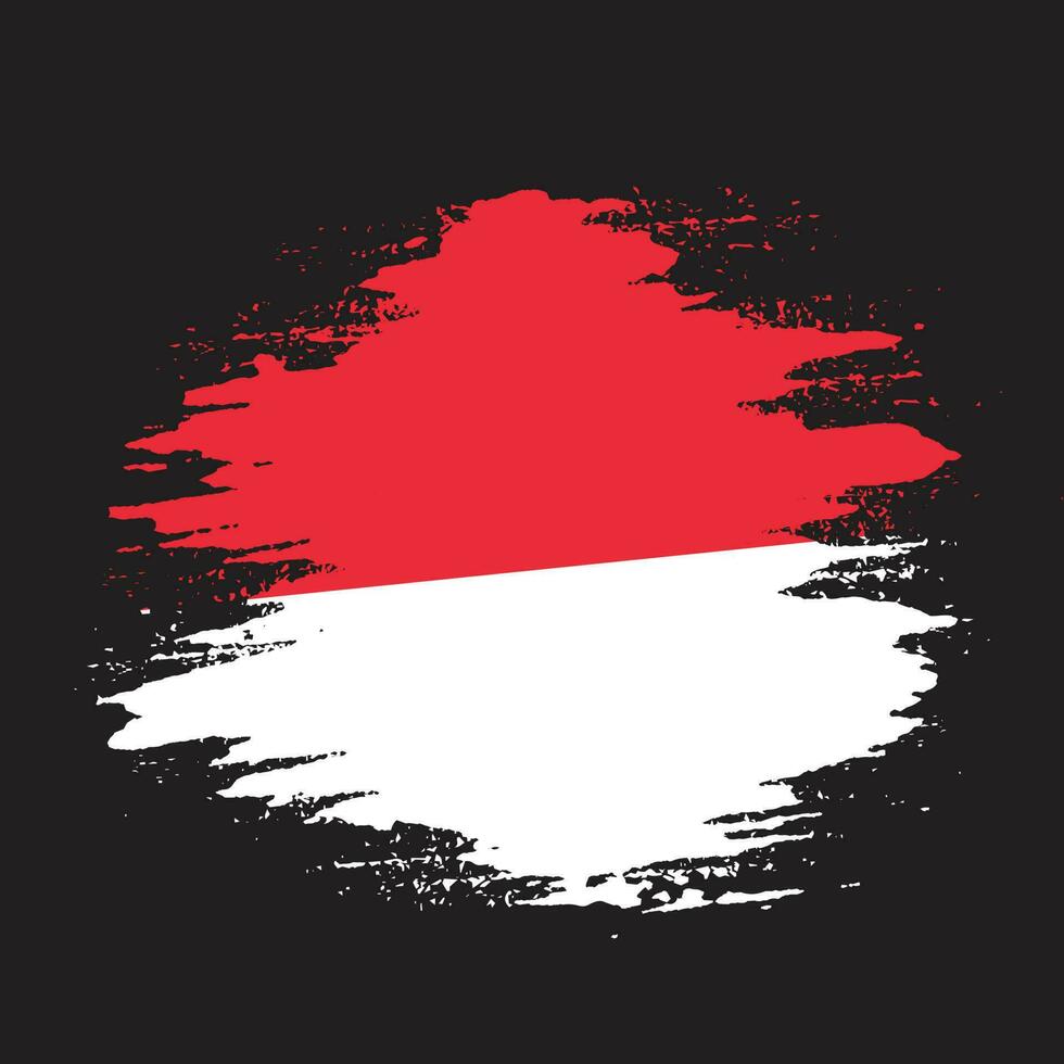 New brush effect Indonesia grungy flag vector