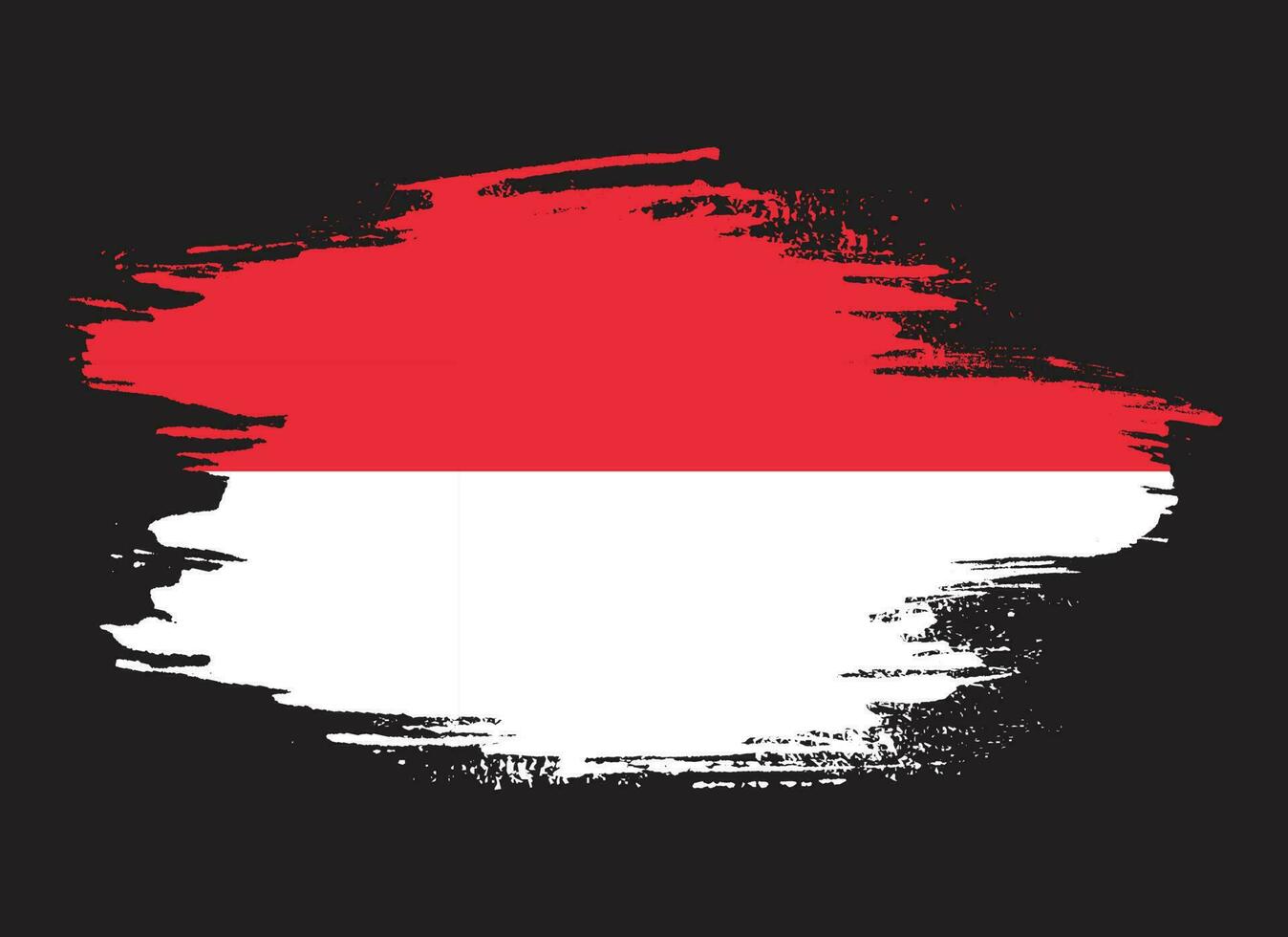 New brush grunge texture Indonesia flag vector