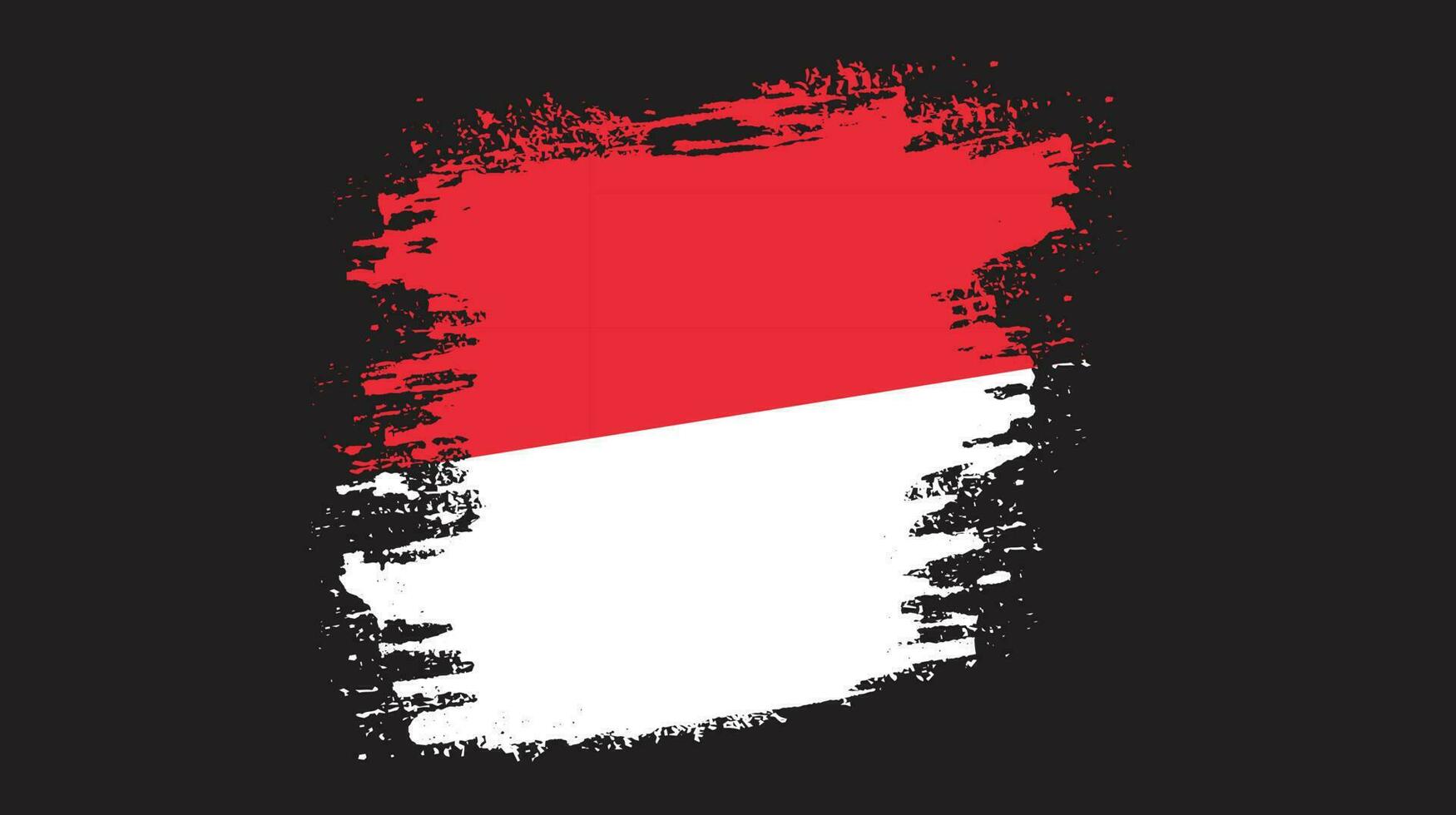 Paint brush stroke shape Indonesia flag vector