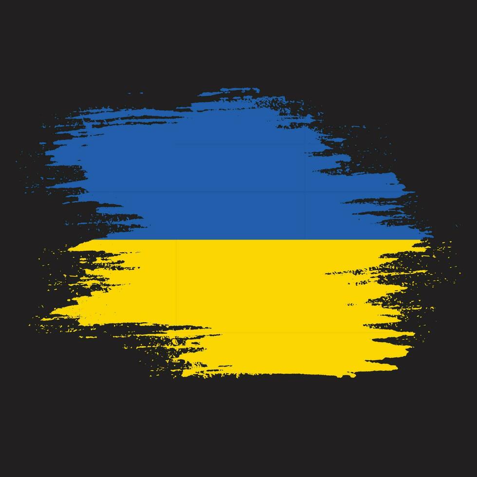 Ukraine hand paint colorful flag vector