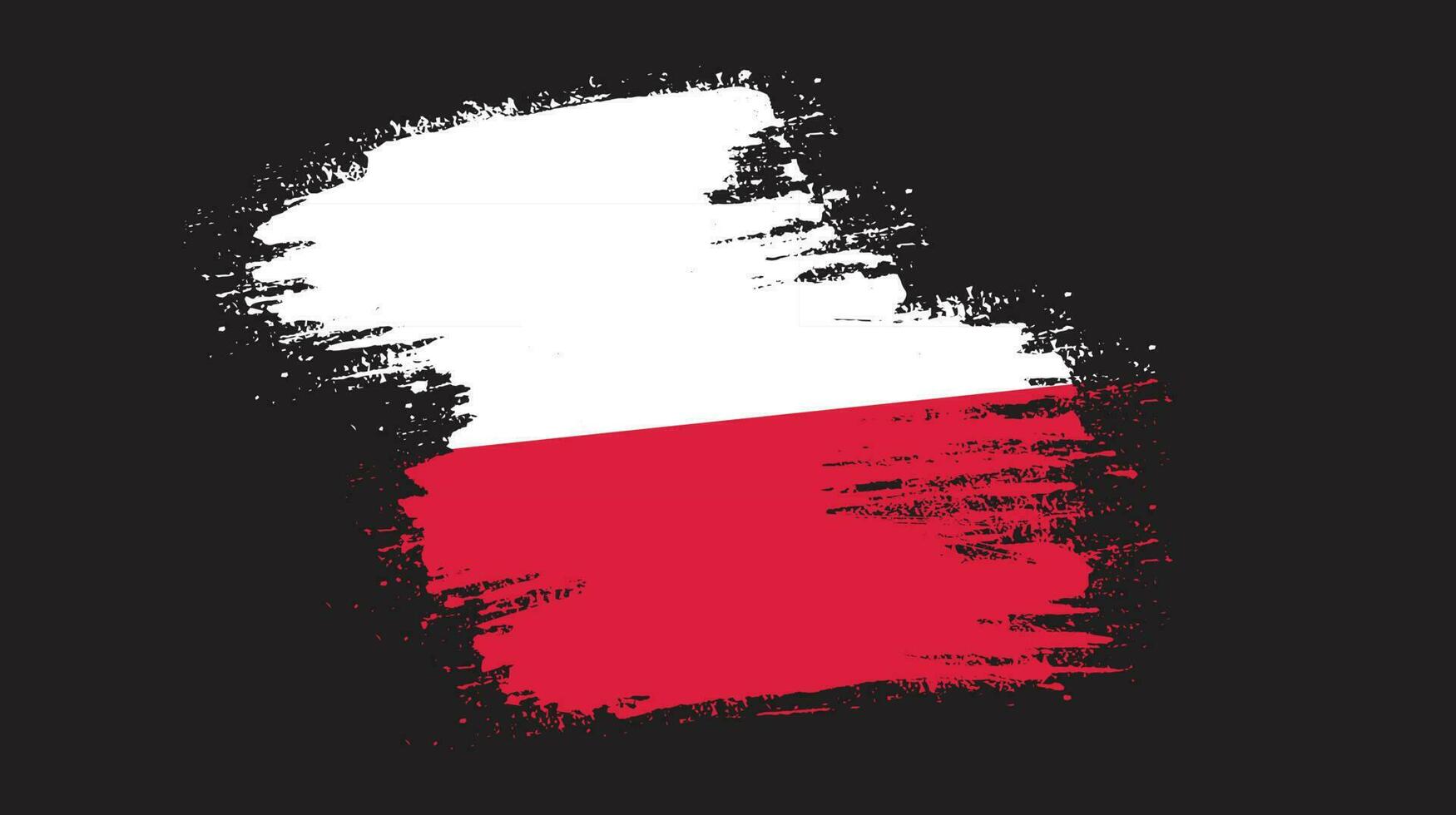 Modern brush stroke frame Poland flag vector