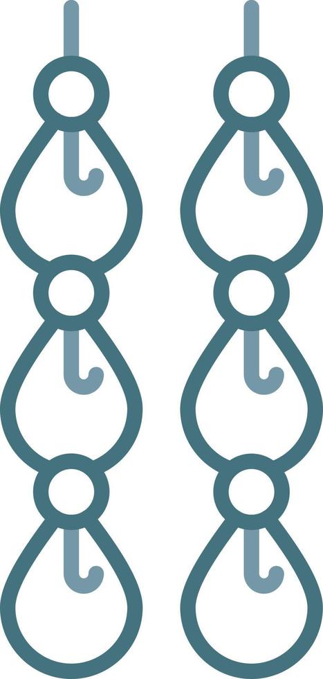 Fish Stringer Line Two Color Icon vector