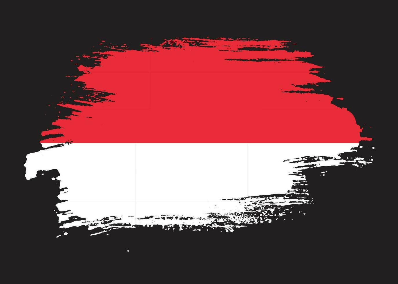 Modern brush stroke frame Indonesia flag vector